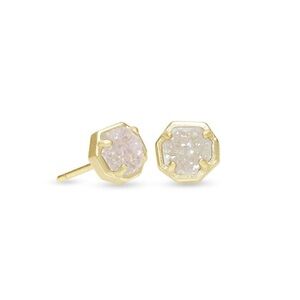 Kendra Scott Stud Earrings | Nola Gold Stud Earrings in Iridescent Drusy